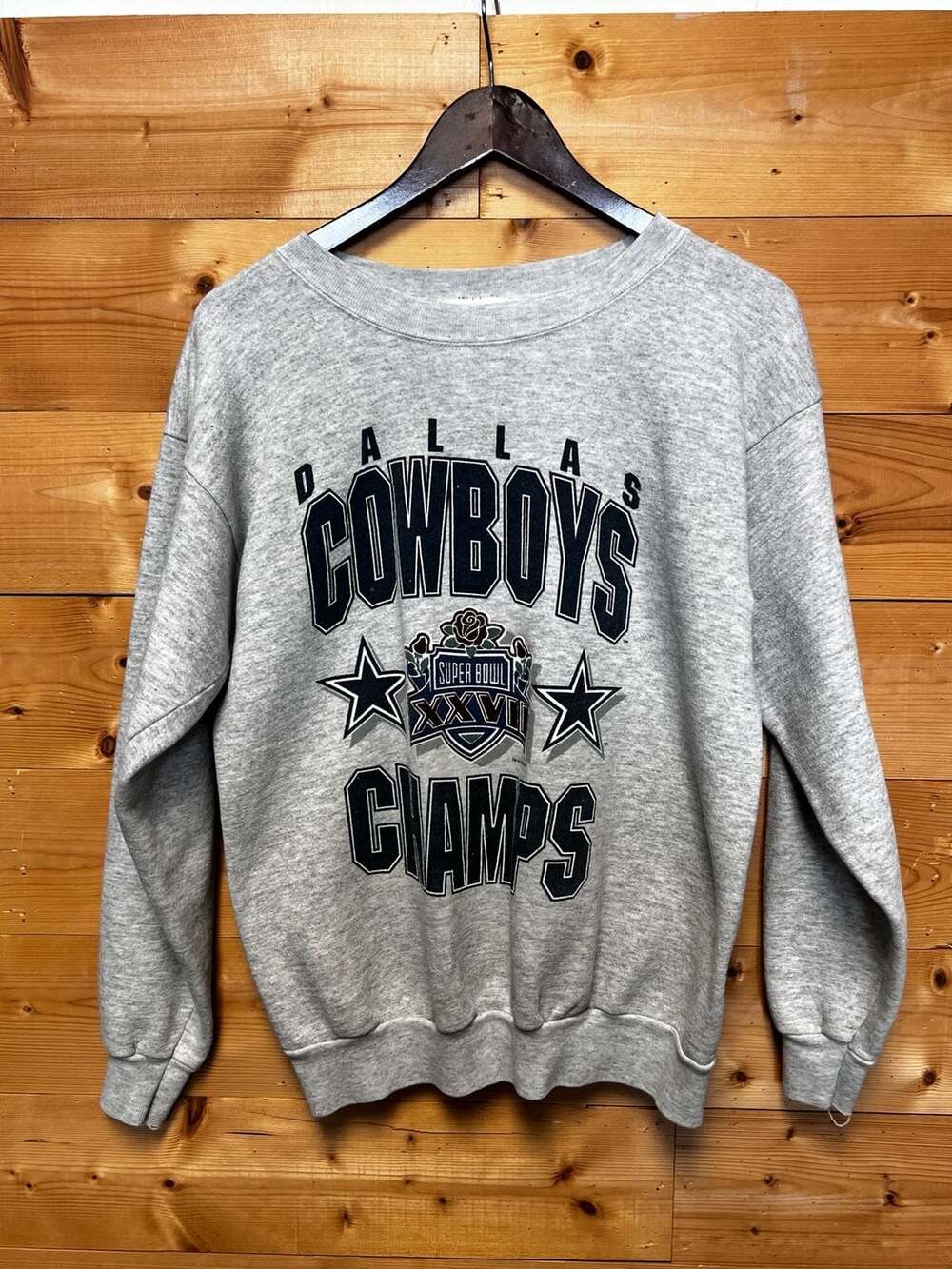 Vintage 1993 Dallas Cowboys Super Bowl XXVII Champions Grey Sweatshirt Large
